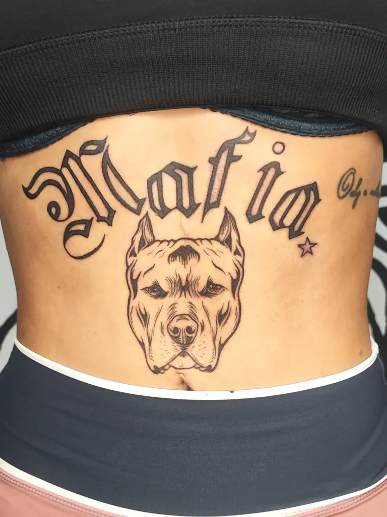 tatuaj buldog tatuaj mafie inscripție schiță Chișinău